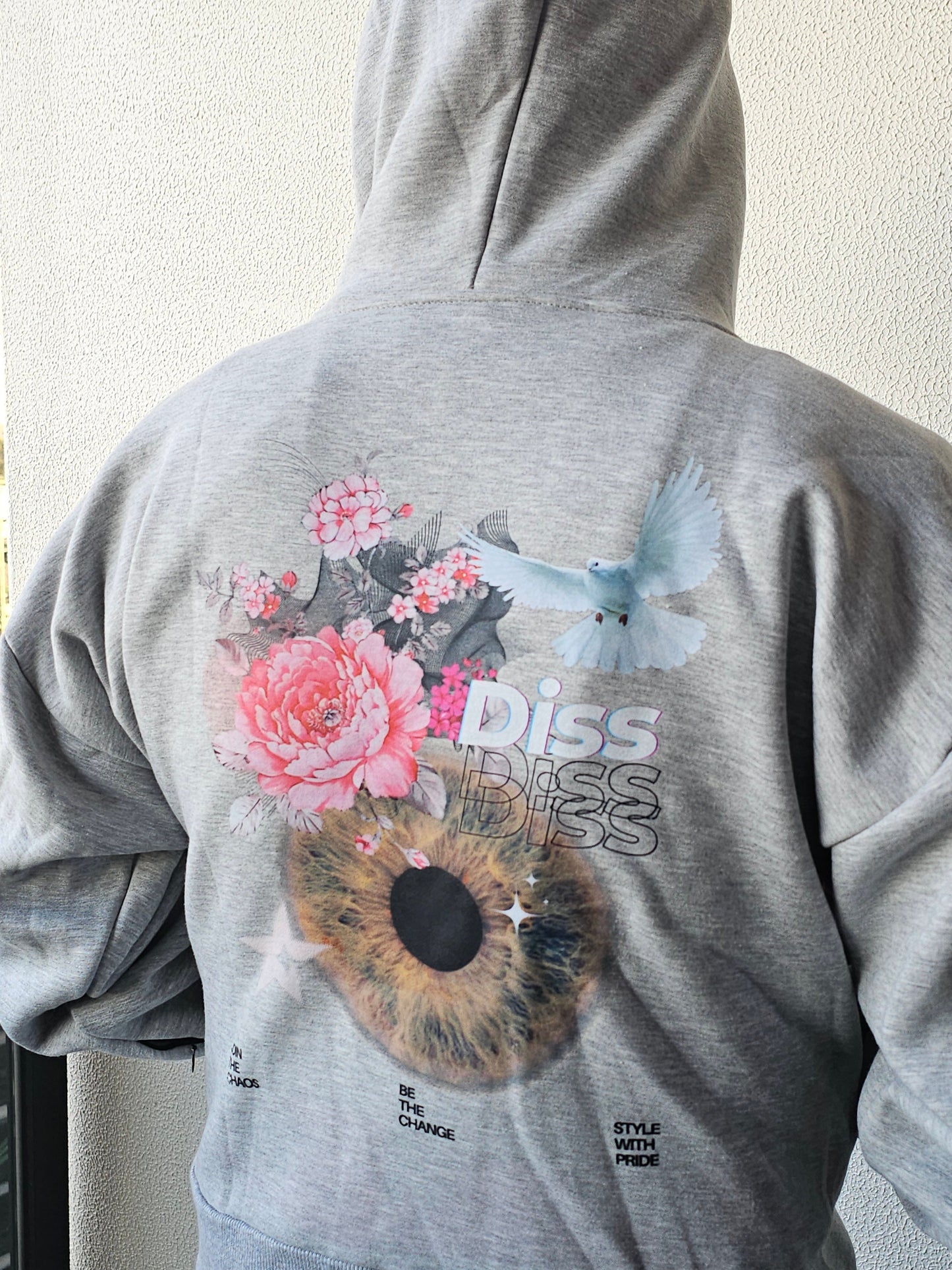 Hoodie Grey "Be The Change" Diss Clothing
