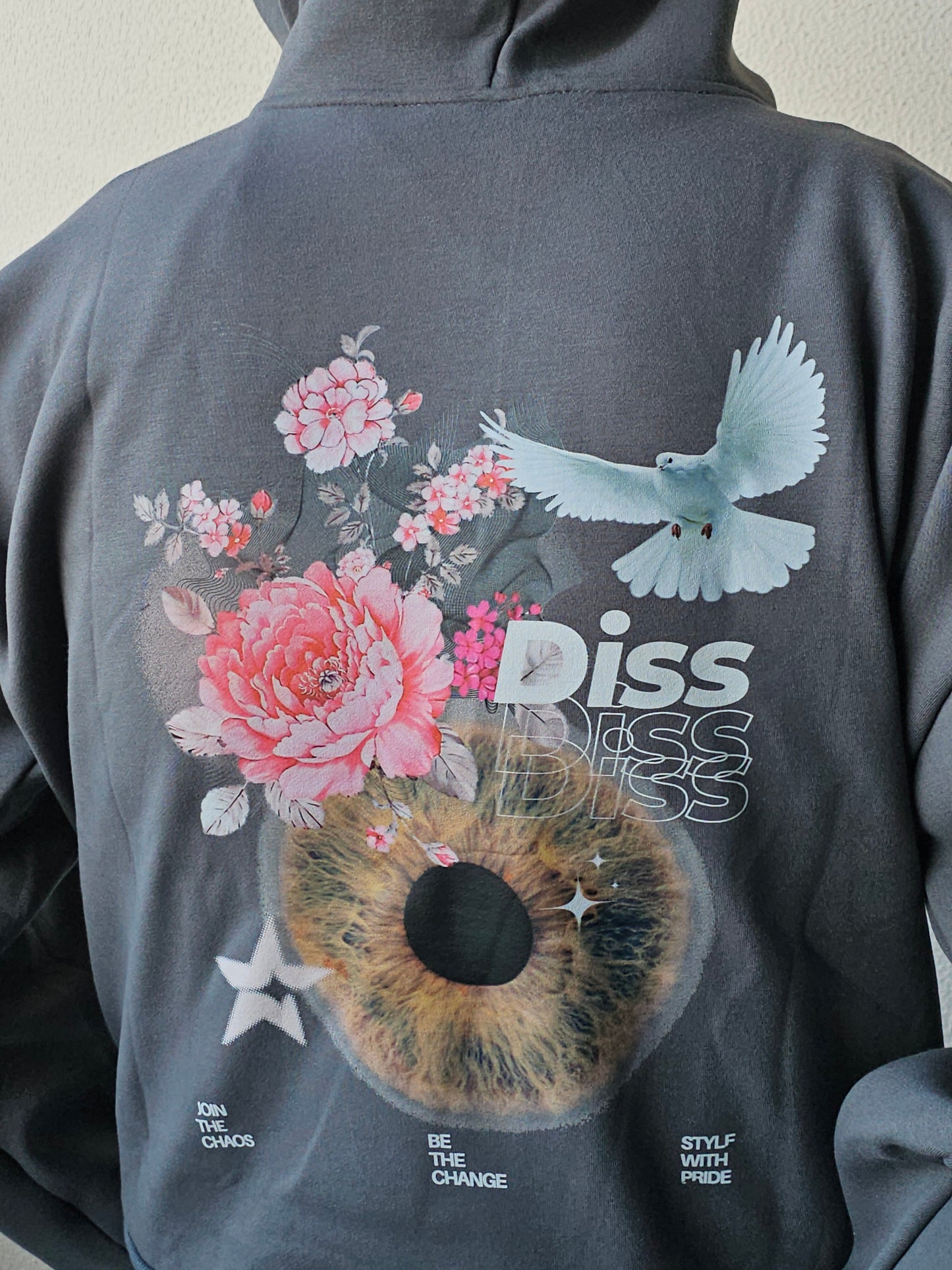 Hoodie Dark Grey "Be The Change" Diss Clothing