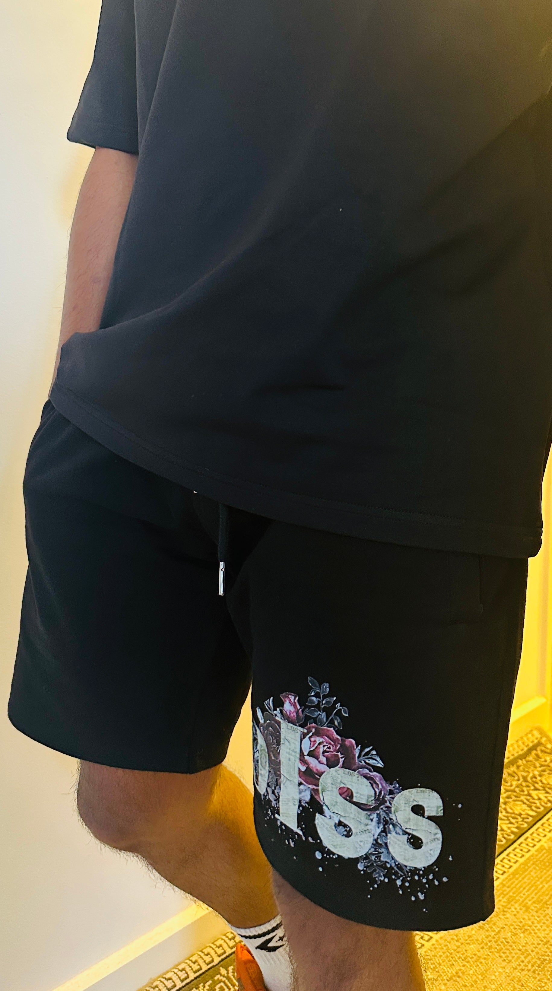 "Floral" Black Shorts Diss Clothing